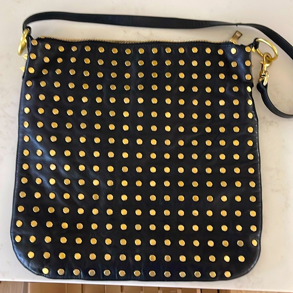 Rebecca Minkoff Large leather Black Gold studded Bag...